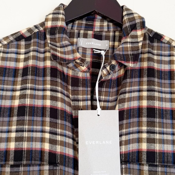 NWT EVERLANE The Boxy 100% Cotton Flannel Medium - Picture 4 of 9
